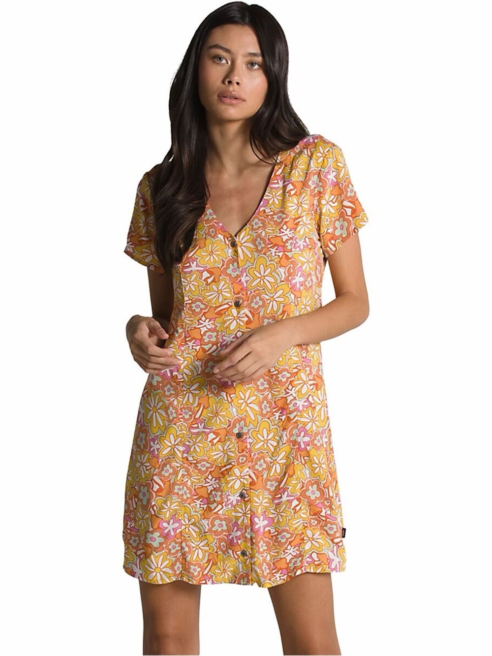NWT Vans Resort Floral Button-Front V-Neck Summer Dress - Size M